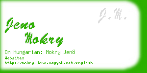 jeno mokry business card
